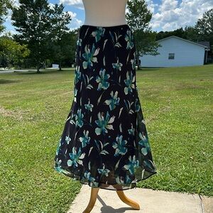 Black floral skirt